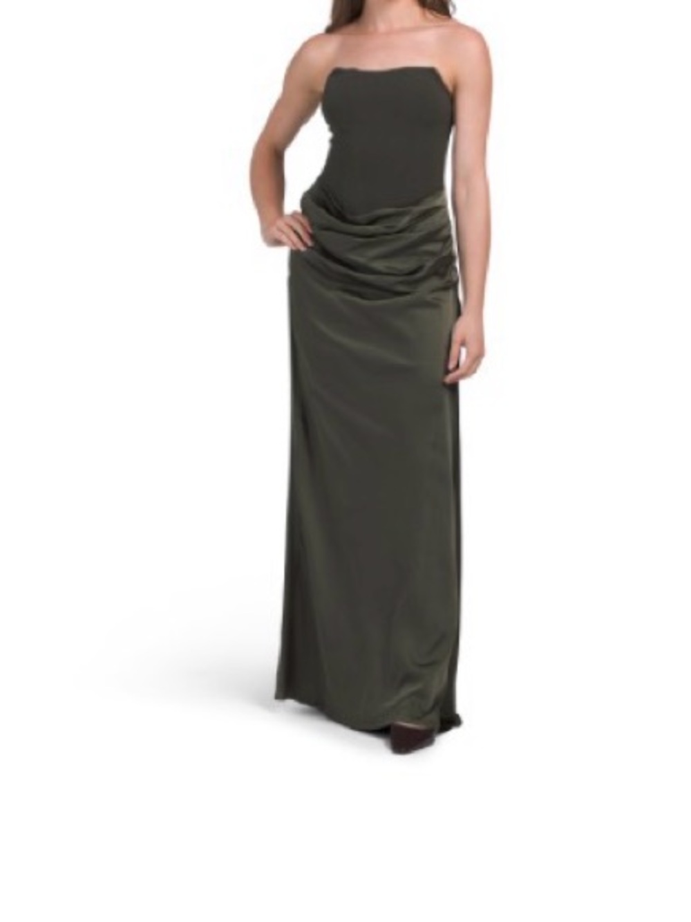 Camila Coelho Strapless Olive Green Corset Gown